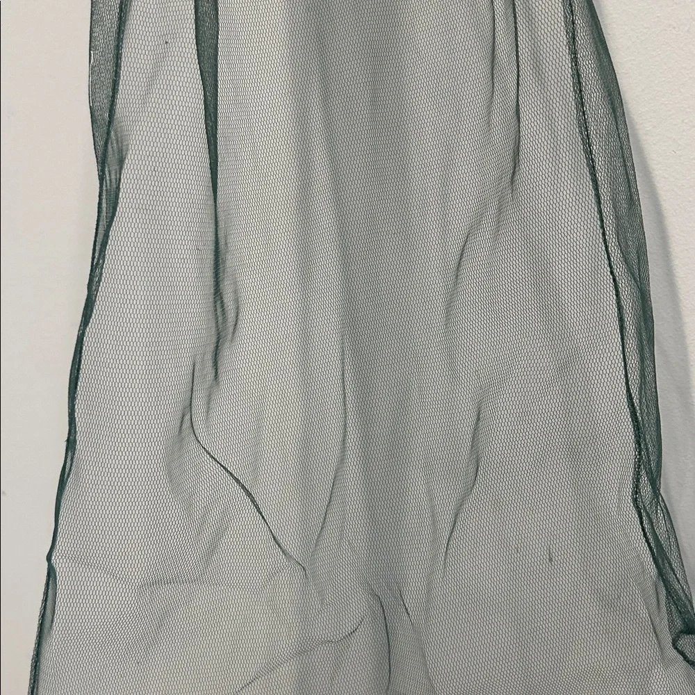 Hunter Green Sheer tulle Scarf 67” long